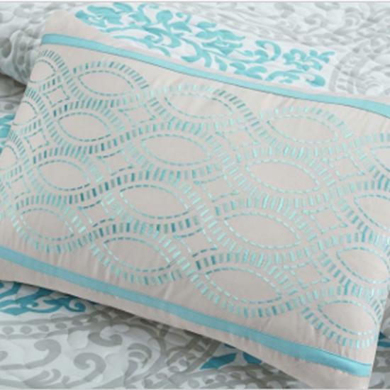 cxmicrotex Federa trapuntata medaglione bianco blu
