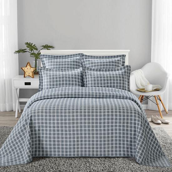 cxmicrotex Set di biancheria da letto jacquard tradizionale trapunta con cuciture a scatola