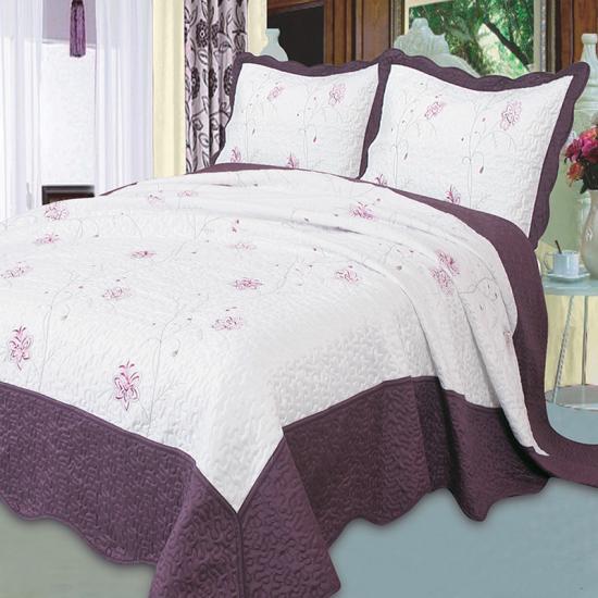 cxmirotex Set trapunta con ricamo floreale King Bedding