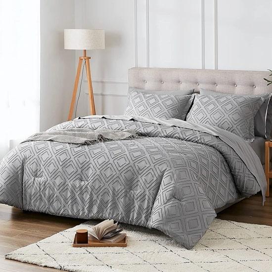 microtex 7 pezzi di lusso jacquard set piumino con federe e set di lenzuola
