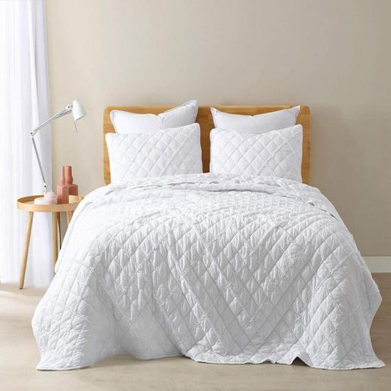 Set copripiumino Copriletto arruffato di colore bianco puro