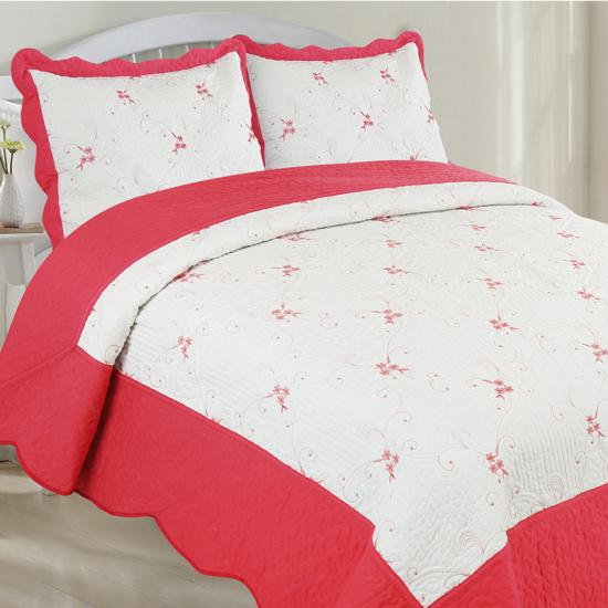 cxmirotex Set trapunta copriletto con ricamo colorato biancheria da letto matrimoniale