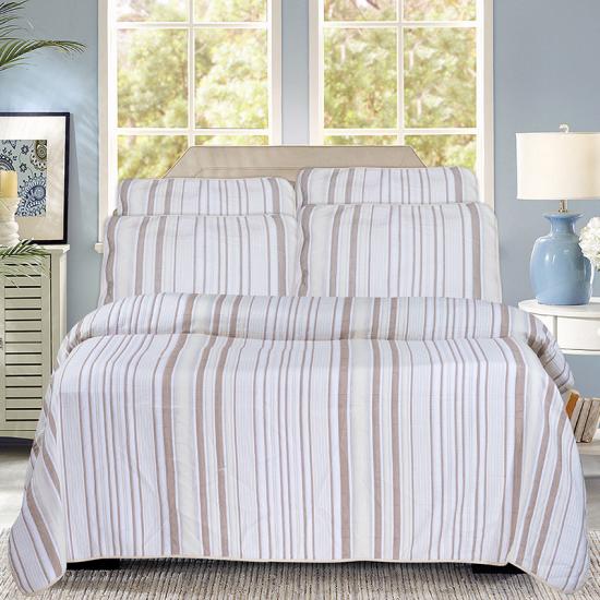 cxmicrotex Jacquard Stripe Linen Bedding Collection Copriletto trapuntato