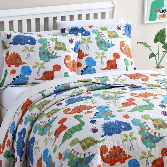 cxmicrotex Kids Twin Bedding Set copriletto trapuntato dinosauro