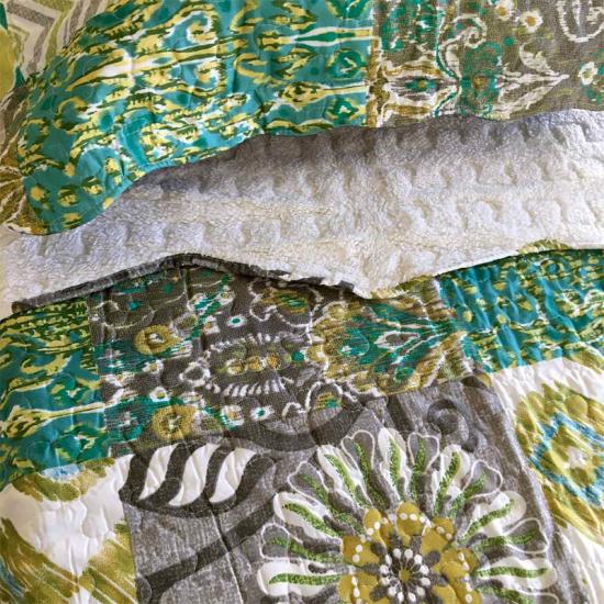 Set trapunta e finta in sherpa patchwork